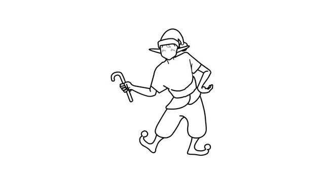 happy cartoon character sketch and 2d animation, Merry Christmas 