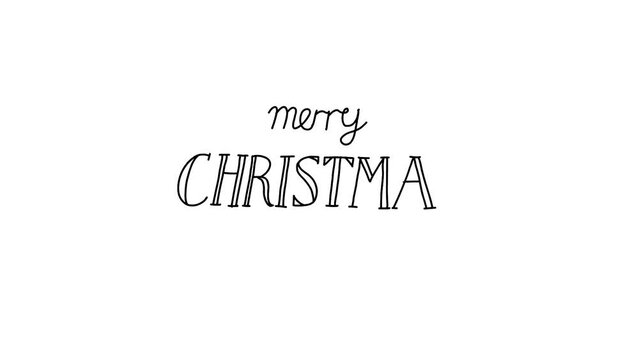 Merry Christmas text sketch and 2d animation, 