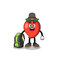 Illustration of chili pepper mascot as a hiker
