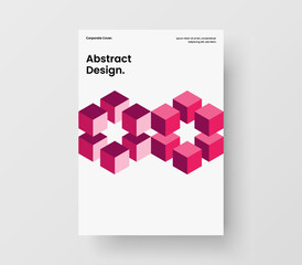 Isolated placard vector design layout. Vivid mosaic hexagons annual report illustration.