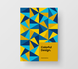 Premium flyer vector design concept. Trendy geometric pattern company identity illustration.
