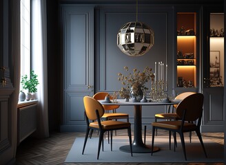 architectural visualization of luxury dining room