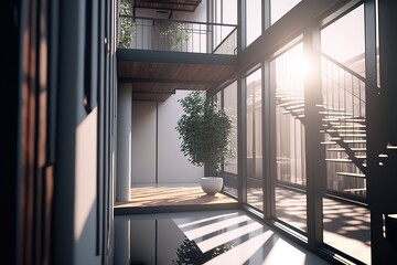architectural visualization of luxury balcony