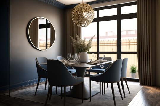 architectural visualization of luxury dining room