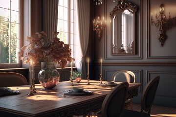 architectural visualization of luxury dining room