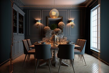 architectural visualization of luxury dining room