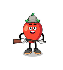 Cartoon Illustration of chili pepper hunter