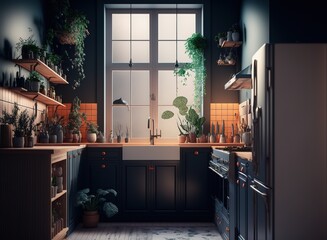 architectural visualization of luxury kitchen