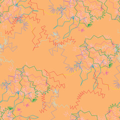Doodles seamless pattern. Doodle lines ornamental trendy background. Rough line design.