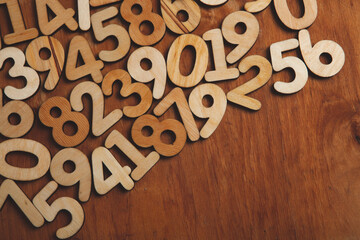 Background of numbers. from zero to nine. Numbers texture. Finance data concept. Mathematic....