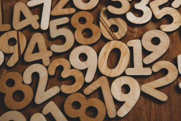 Background of numbers. from zero to nine. Numbers texture. Finance data concept. Mathematic. Seamless pattern with numbers. financial crisis concept. Business success.