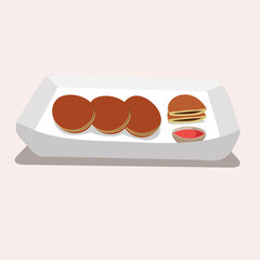 Dorayaki vector illustration. Dorayaki is a Japanese dessert
