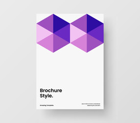 Fototapeta premium Minimalistic front page A4 vector design illustration. Clean mosaic hexagons catalog cover template.