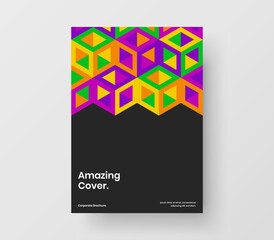 Vivid flyer A4 vector design concept. Trendy geometric pattern corporate identity illustration.