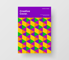 Trendy geometric pattern banner template. Modern company brochure design vector layout.