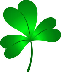 Shamrock leaf. Gradient clover leaf. Logo, symbol of St. Patrick's Day. Vector illustration