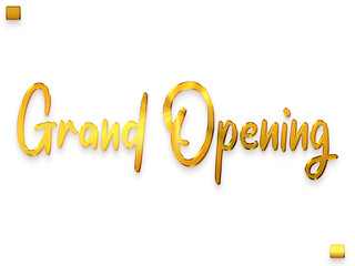 Grand Opening Gold Text Bold Calligraphy Transparent PNG