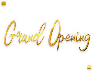 Grand Opening Gold Text Stylish Cursive Calligraphy Transparent PNG