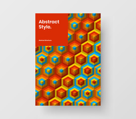 Unique geometric pattern booklet concept. Minimalistic cover A4 design vector template.
