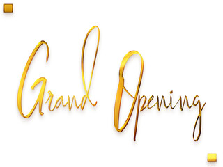 Obraz na płótnie Canvas Grand Opening Golden Typography Text PNG Transparent