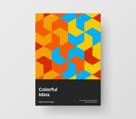 Trendy poster A4 design vector concept. Unique geometric shapes brochure illustration.