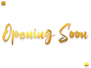 Opening Soon Gold Text Cursive Calligraphy Transparent PNG