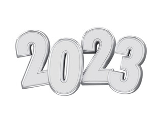 Realistic 3d rendering 2023 new year text effect