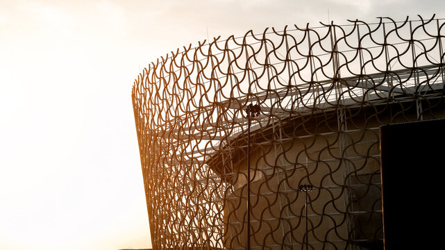 A part of Ahmad Bin Ali Stadium exterior in Doha Qatar