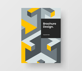 Creative mosaic shapes postcard concept. Modern brochure design vector layout.