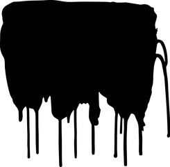 Black ink splatter, paint splash., design element.