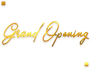 Obraz na płótnie Canvas Grand Opening Golden Cursive Typography Text PNG Transparent