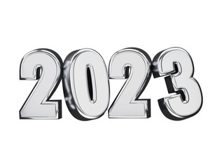 Realistic 3d rendering 2023 new year text effect