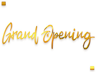 Grand Opening Gold Text Cursive Typography PNG Transparent 