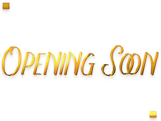 Opening Soon Gold Calligraphy Text Transparent PNG