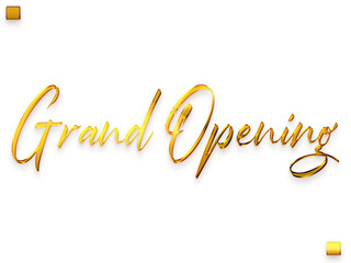 Grand Opening Gold Text Cursive Typography PNG Transparent 