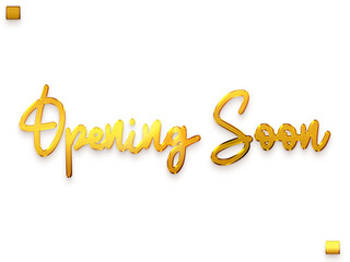 Opening Soon Gold Calligraphy Text Transparent PNG