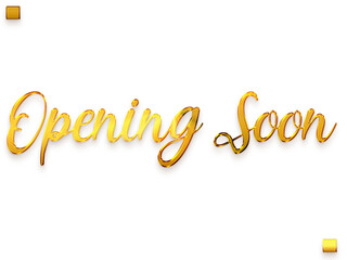 Opening Soon Gold Calligraphy Cursive Text Transparent PNG