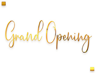 Grand Opening Gold Text Cursive Typography Transparent PNG