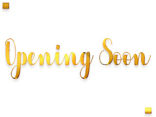 Opening Soon Invitation of Gold Typography Text Transparent PNG