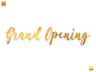 Grand Opening Gold Text Cursive Typography Transparent PNG