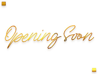 Opening Soon Invitation of Gold Cursive Typography Text Transparent PNG