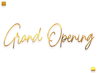 Grand Opening Gold Text Cursive Typography Transparent PNG