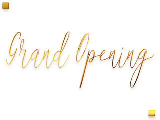 Grand Opening Gold Text Cursive Typography Transparent PNG