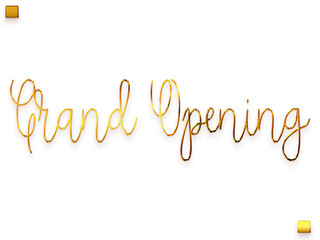 Grand Opening Gold Cursive Text Typography Transparent PNG