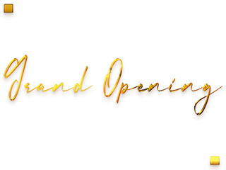 Grand Opening Gold Text Cursive Typography Transparent PNG