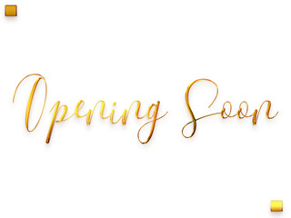 Opening Soon Invitation of Gold Cursive Typography Text Transparent PNG