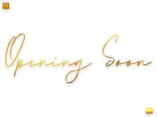 Opening Soon Invitation of Transparent PNG Gold Cursive Typography Text