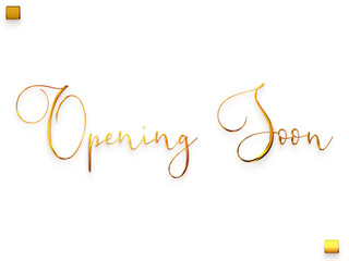 Opening Soon Invitation of Transparent PNG Gold Cursive Typography Text