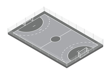 Fenced handball field. vector illustration