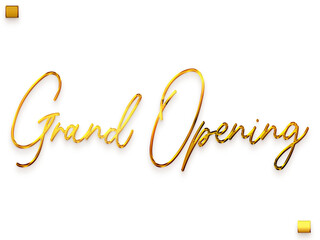 Grand Opening Invitation of Transparent PNG Gold Cursive Calligraphy Text